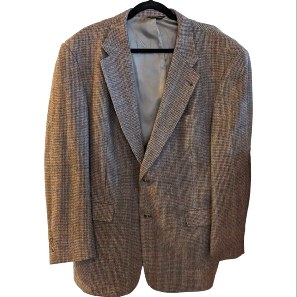 Austin Reed Vintage Brown Harris Tweed New Wool Blazer Size 43R EUC - Picture 1 of 8